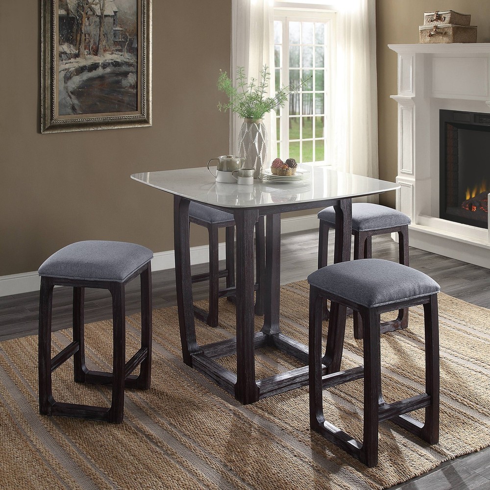 Weathered Espresso and Grey Counter Height Stool