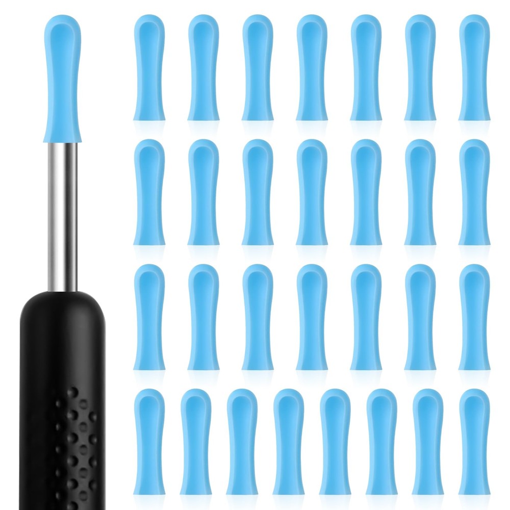 Ear Wax Removal Replacement Tips for Camera 30Pcs Spoon Blue