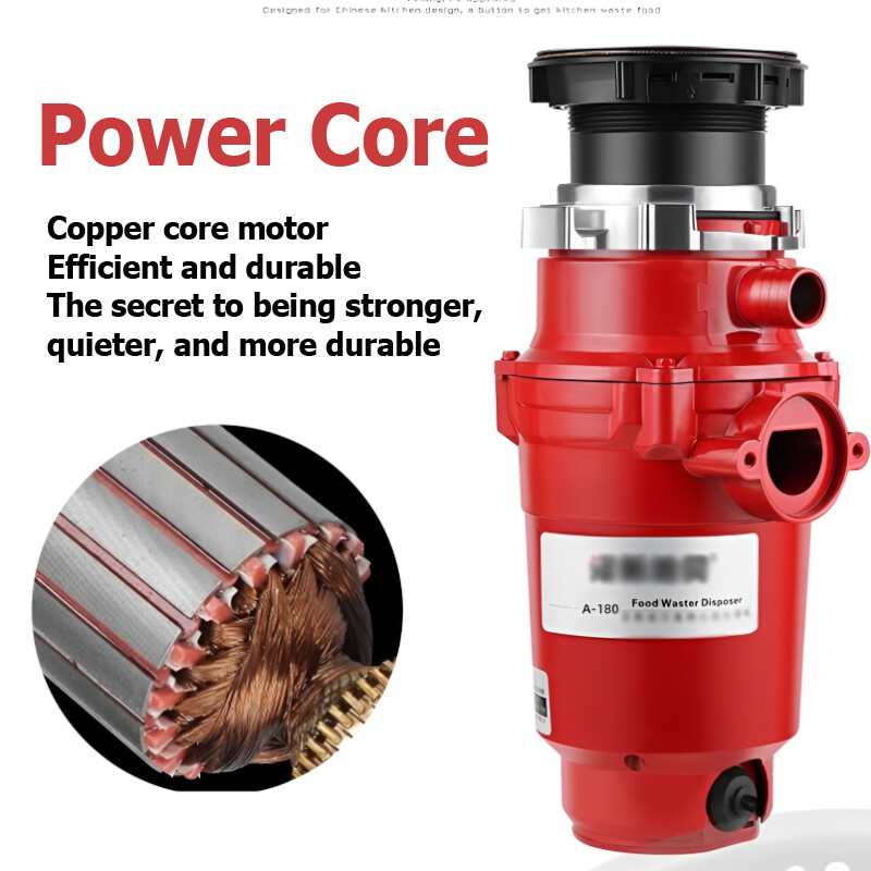 220V 370W Kitchen Food Waste Processor 900ML Disposer Disposal Garbage Crusher