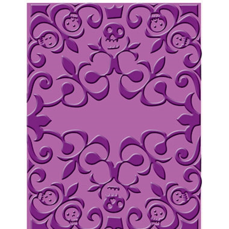 Halloween Skeleton Scroll Cuttlebug Embossing Folder 37-1904 NEW!