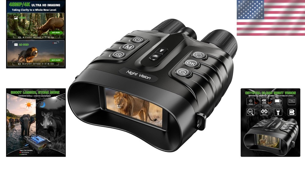 Advanced Tactical Night Vision Binoculars - 3 Modes, 32GB Storage Included