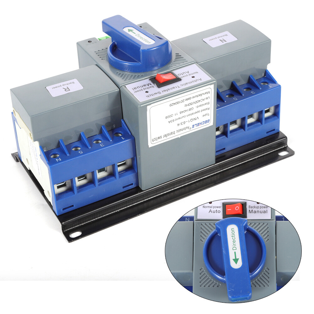 Dual Power Automatic Transfer Switch kit 63A 4P ATS Generator Changeover Switch