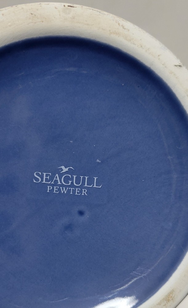Seagull Pewter Decorative Ceramic Blue Pitcher
