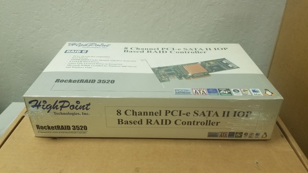 HighPoint 3520 8 Channel RAID Controller Card PCIe SATA IOP Base