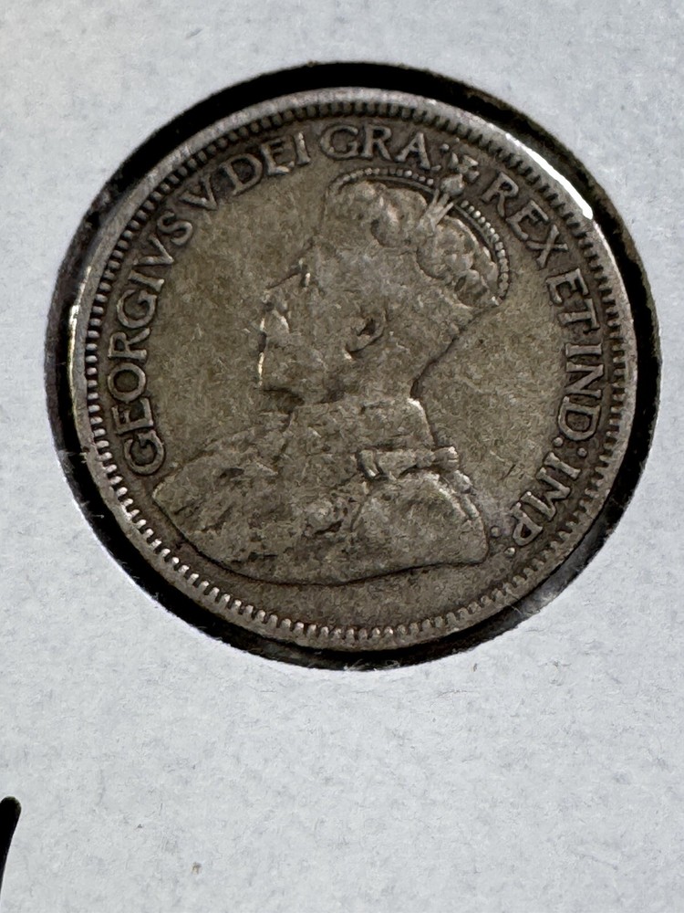 1914 Canada 10 Cents Silver Coin Cleaned