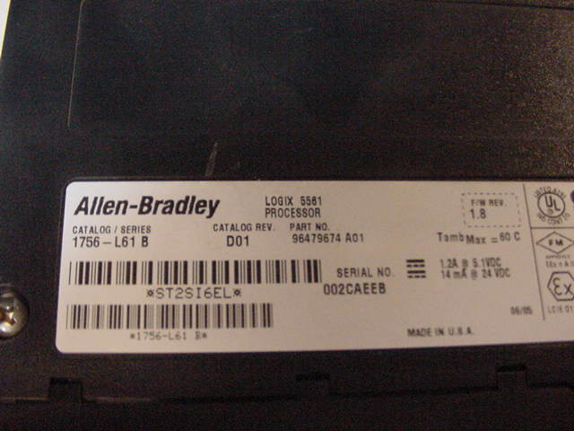 Allen Bradley Control Logix 1765-L61 5561 Processor