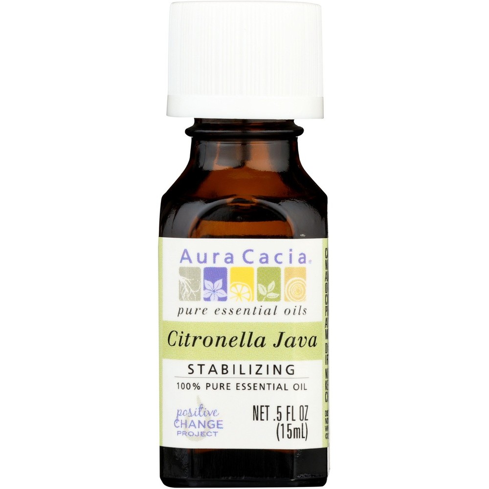 Aura Cacia Pure Essential Oil Citronella Java Stabilizing 0.5 Oz 3 Pack