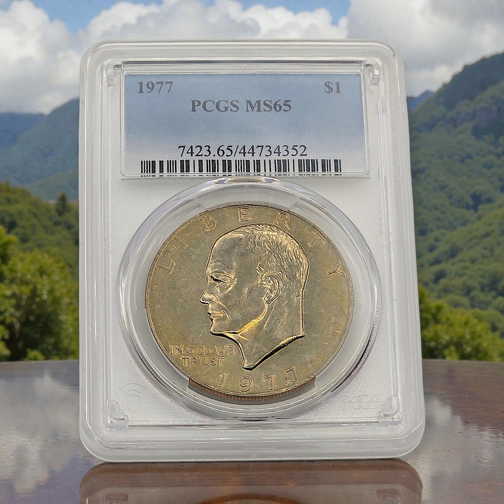 1977 Ike Eisenhower $1 Type 1 Clad Dollar - PCGS MS 65