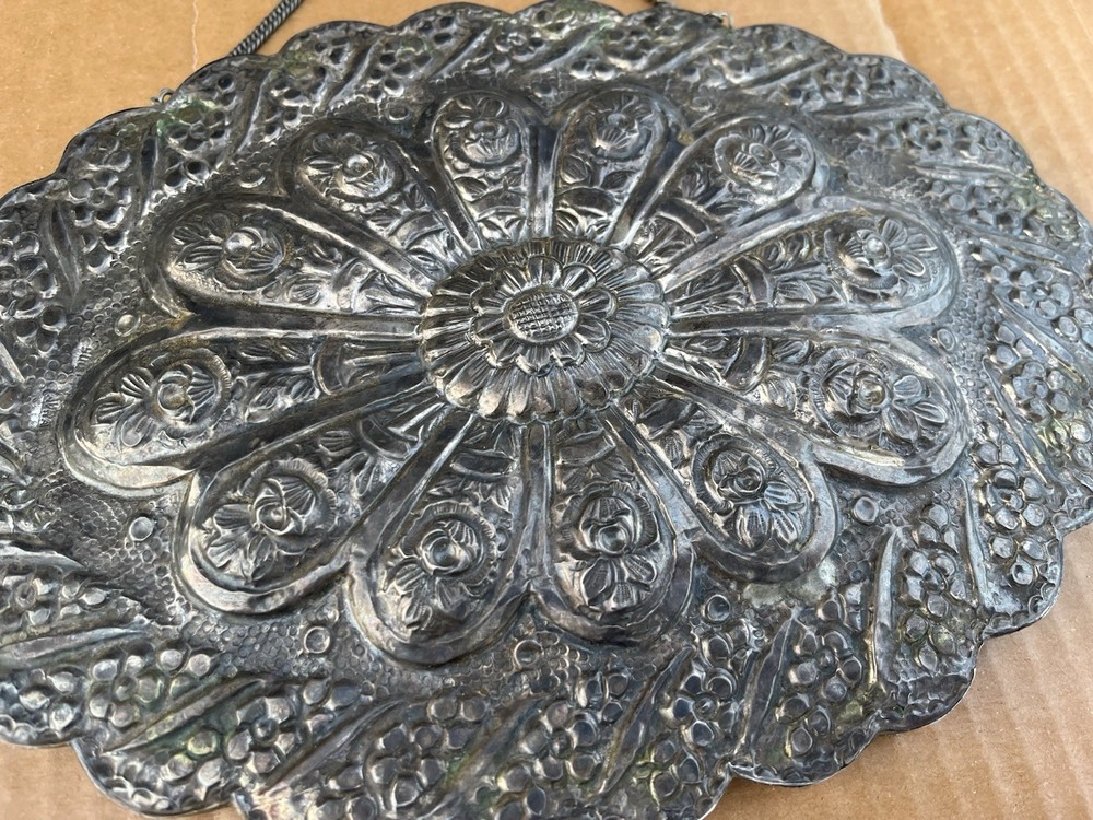 Antique Ornate 800 Silver Mirror