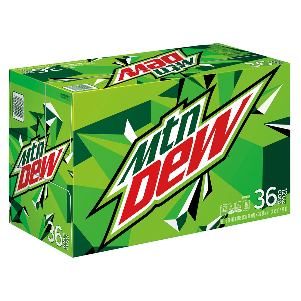 Mountain Dew Soda, 12 oz, 36-Pack Cans
