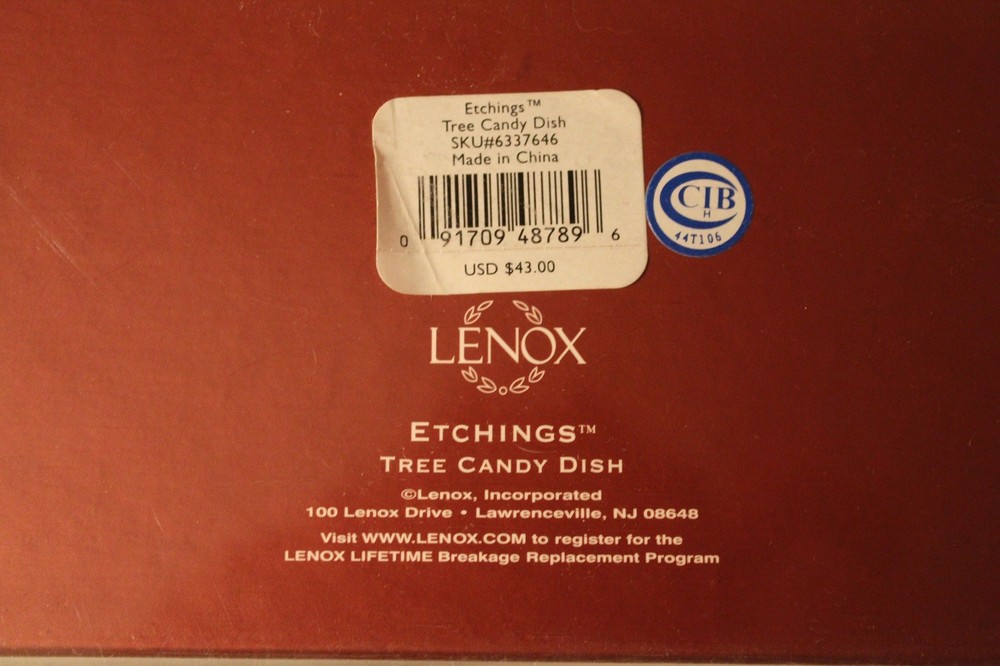 Lenox "Etchings" Tree Candy Dish - NIB/Good Condition