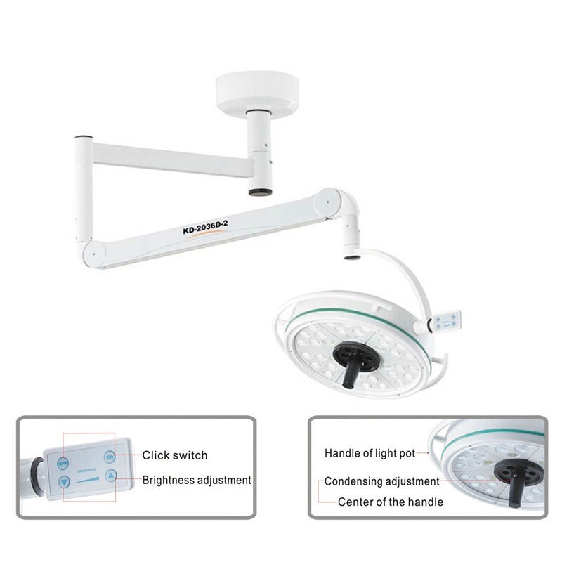 108W LED Dental Surgical Ceiling Mounted Shadowless Operation Light KD-2036D-2