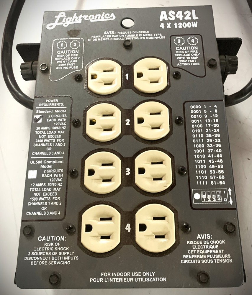 Lightronics AS-42L Stage Lighting Power Pack 4 Channel 1200W