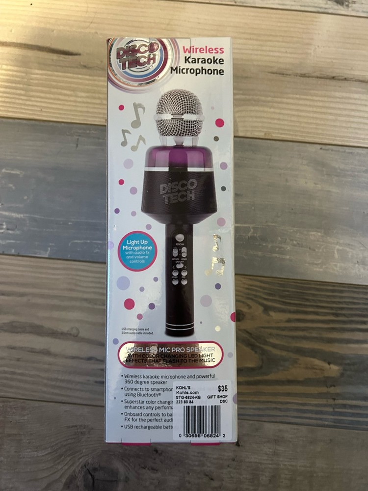 Disco Tech Wireless Karaoke Microphone iPhone/Android Audio Effects Bluetooth