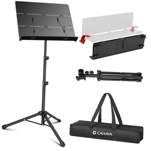 Foldable Sheet Music Stand with Tri-fold Panel Portable Standard (Max 56")