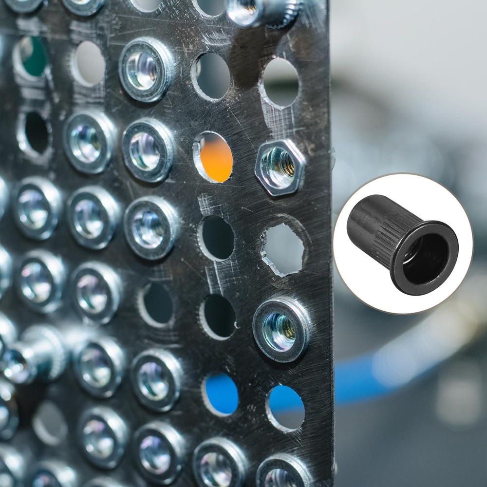 20Pcs Rivet Nuts M8 Carbon Steel Threaded Inserts Nuts Black