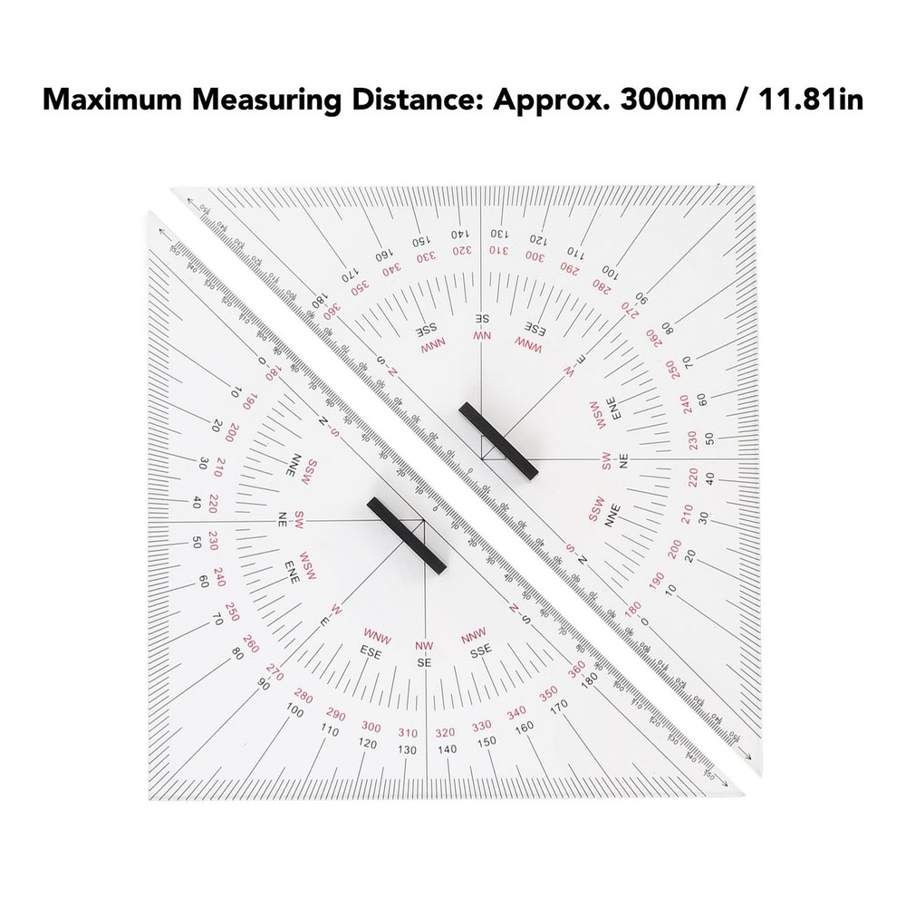 2pcs Chart Drawing Triangle Ruler, 11.81in Course Positioning #611