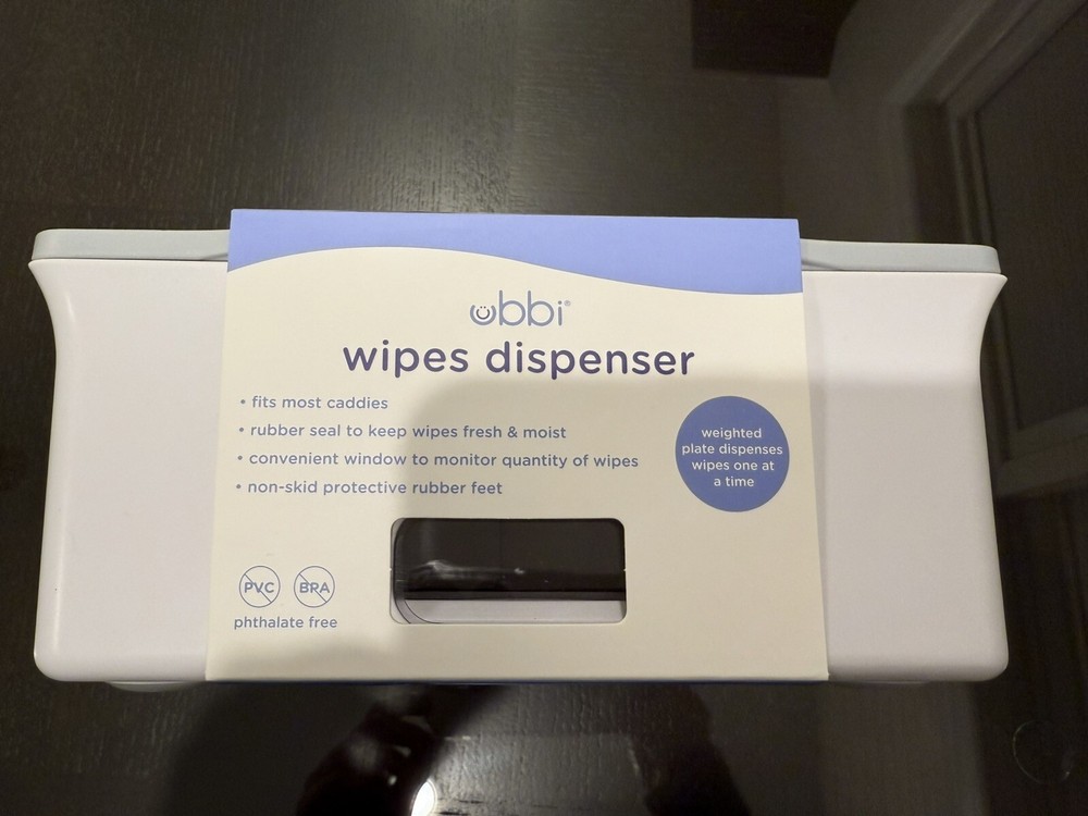 NEW Ubbi gray & white wipe dispenser