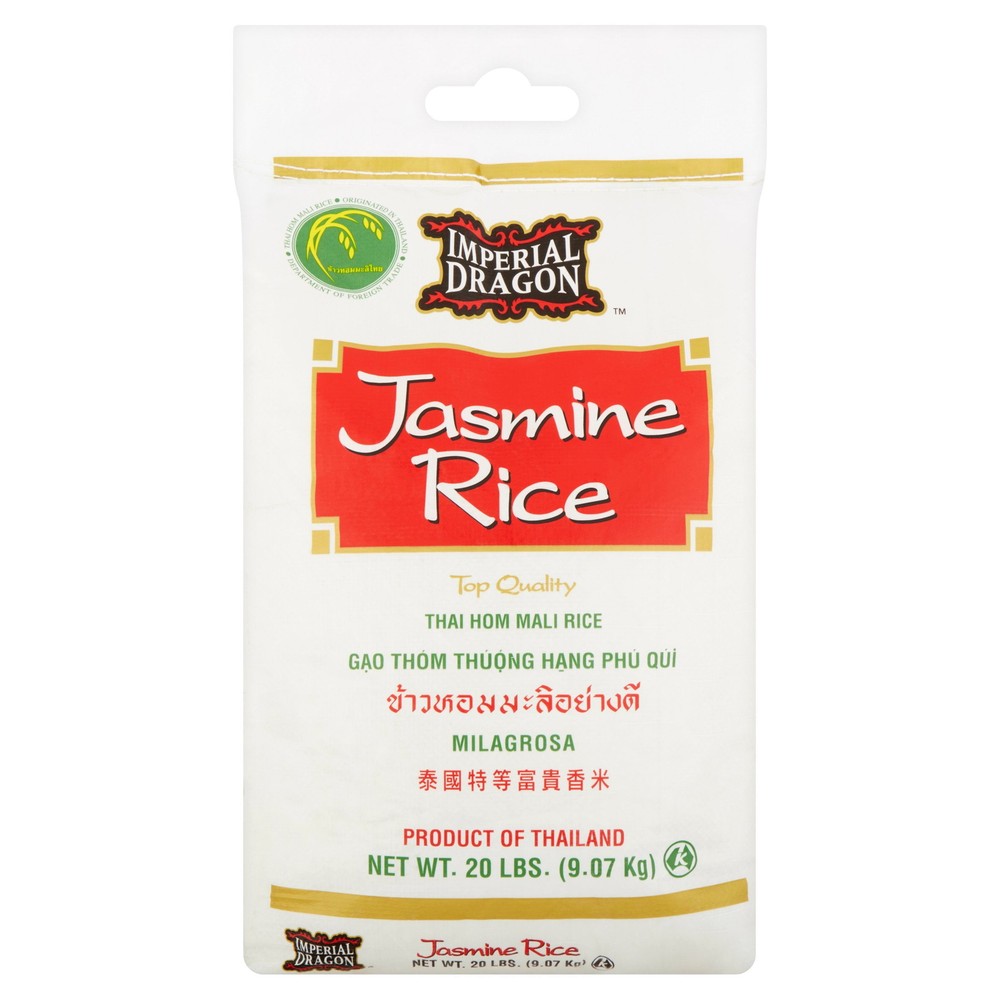 Imperial Dragon Jasmine Rice, 20 lbs, Non-GMO