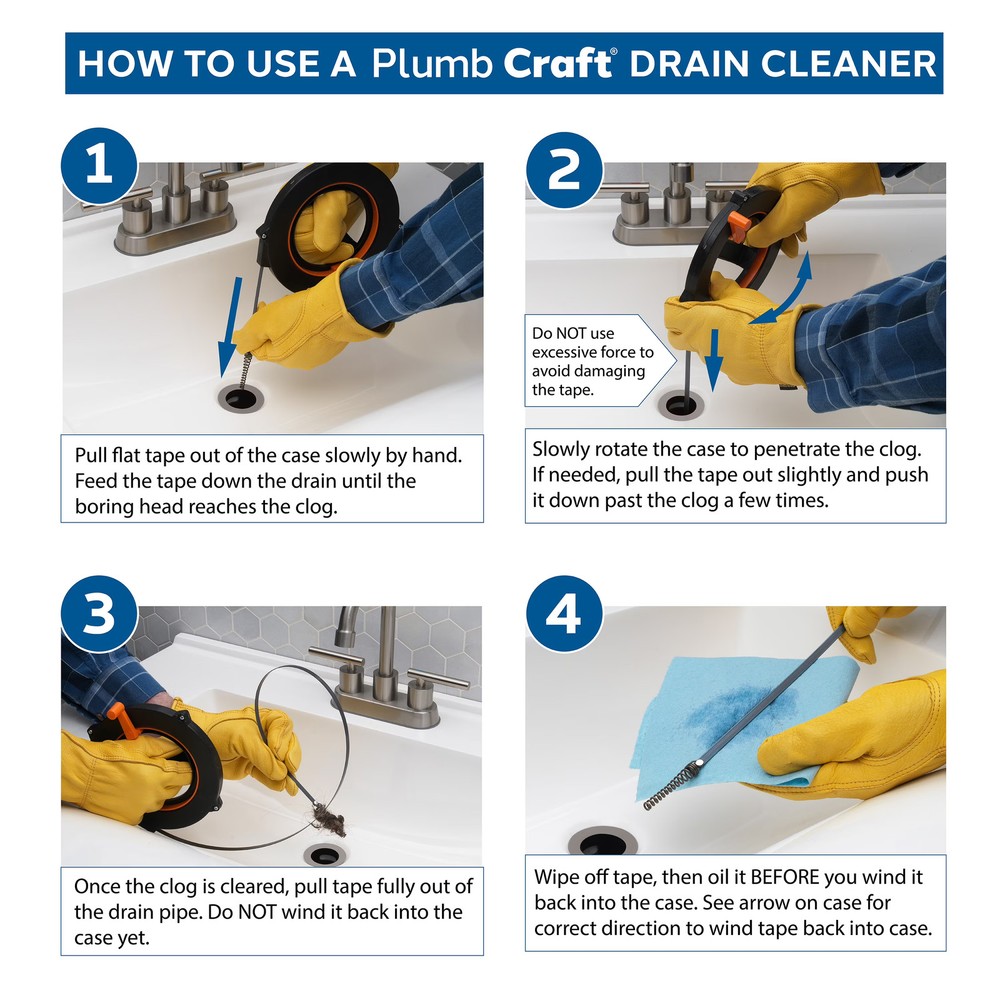 1/4 in. 20 ft. Sink Drain Cleaner with Storage Case