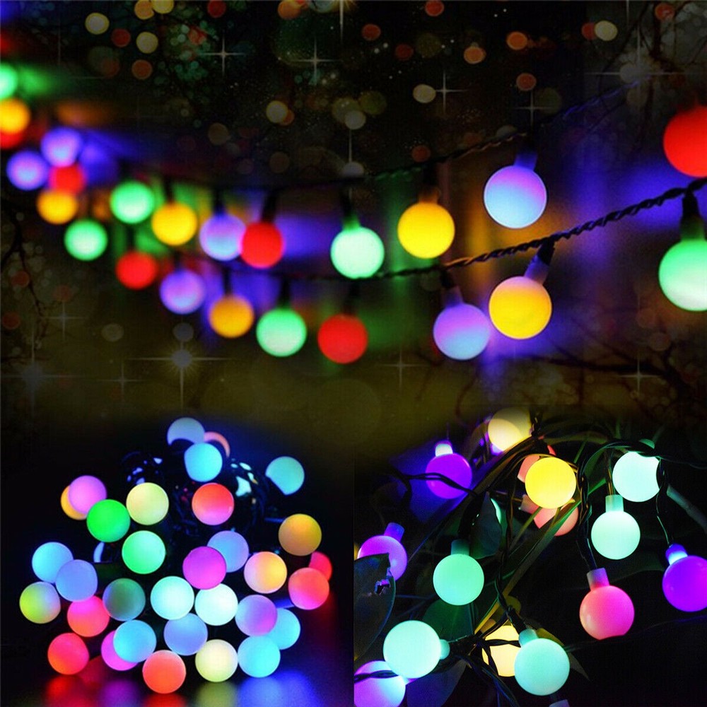 2 Pack Outdoor Solar Globe String Light 8 Modes Yard Landscape 66FT 200LED
