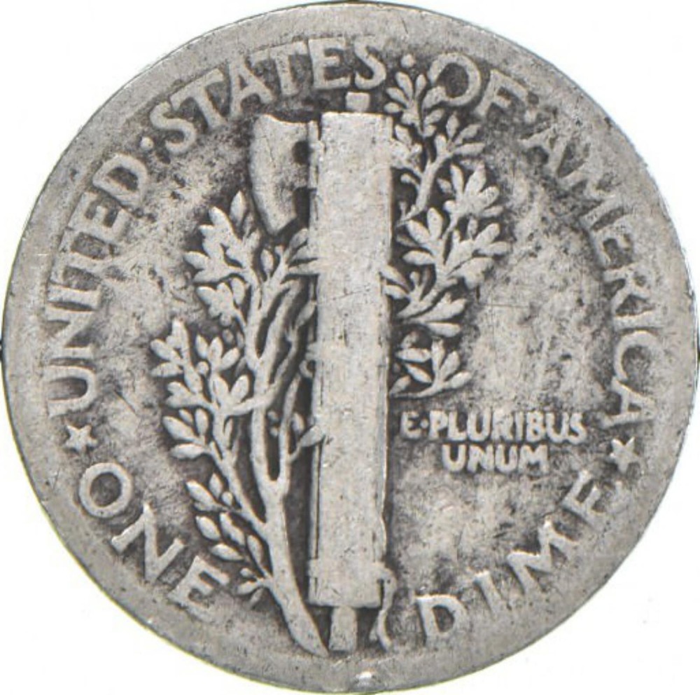 G+ 1917 Mercury 90% Silver Dime