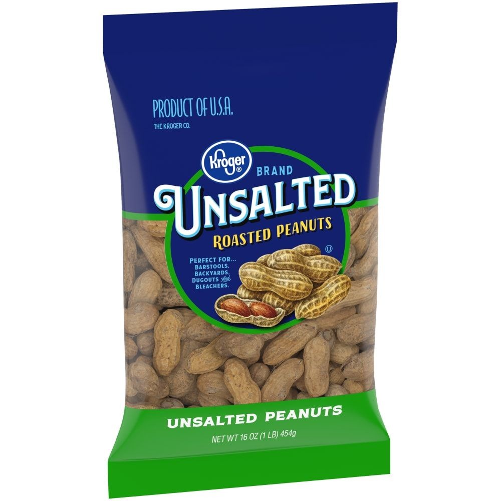 Kroger Unsalted In-Shell Peanuts 16 oz - Pack of 3