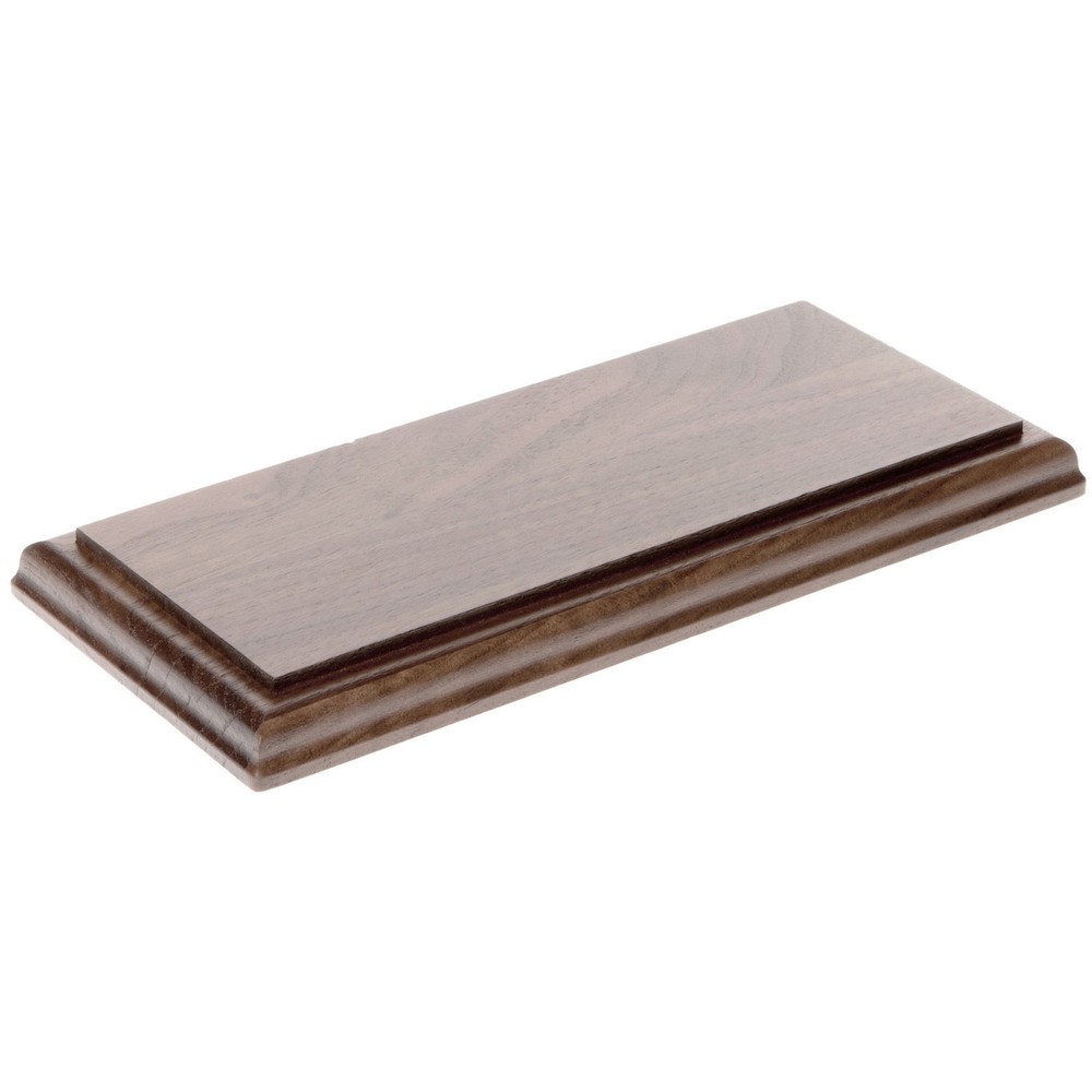 Plymor Solid Walnut Rectangular Wood Display Base, 10.75" W x 6.125" D x 0.75" H