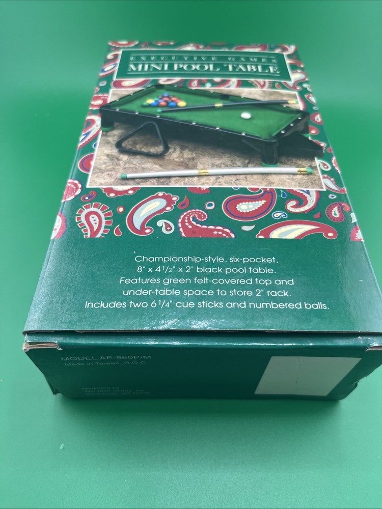 Executive Games Mini Tabletop Pool Table | New In Box