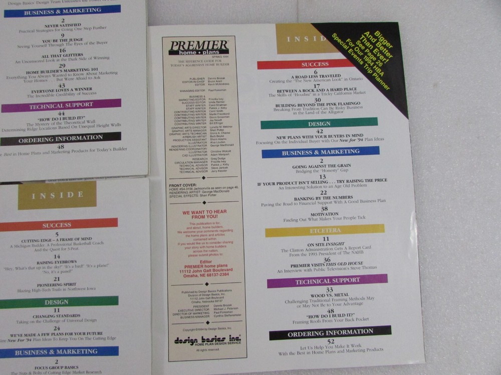 5 Premier Home Plans Catalog: Reference Guide for Today's Home Builder '93- '94
