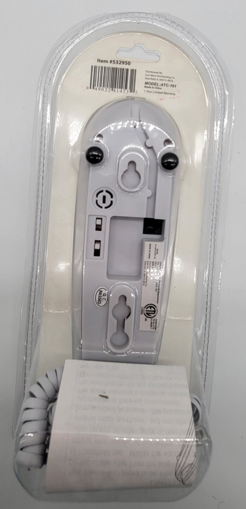 Intertek Corded White Trim Line Push Button Telephone Model ATC-161 NEW SEALED