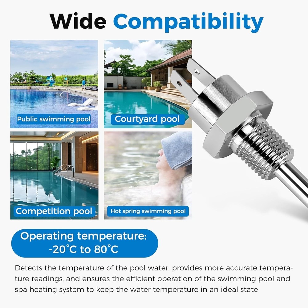 Stainless Steel Replacement Thermistor Sensor for Pentair Sta-Rite MasterTemp...