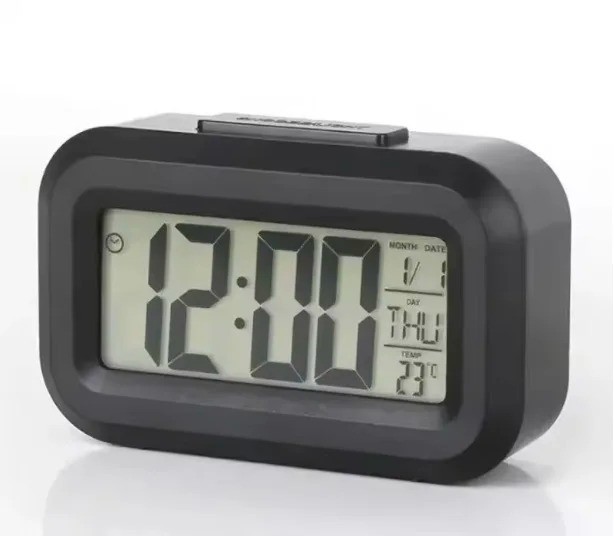 LED Digital Alarm Clock Snooze Backlight Calendar Time Display Table Desktop