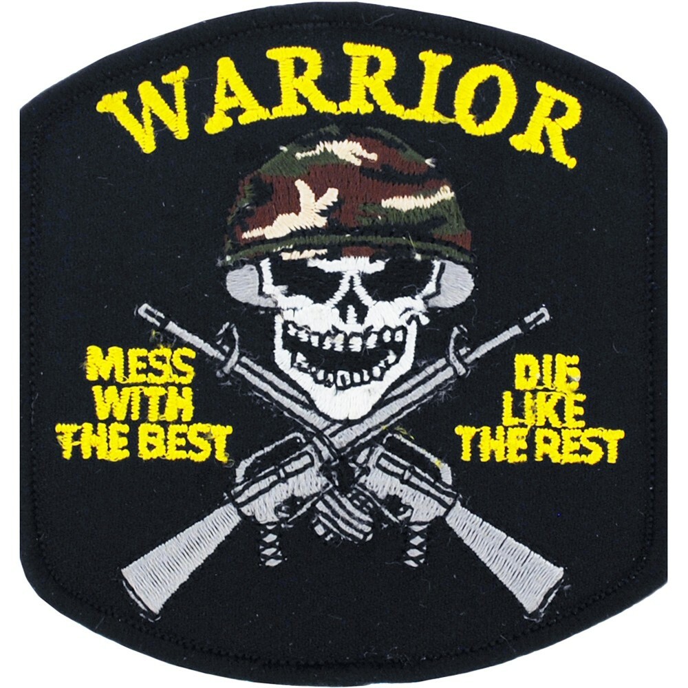 MESS W/BEST WARRIOR (BLACK) Embroidered Shoulder Patch 3-1/4" (0365)