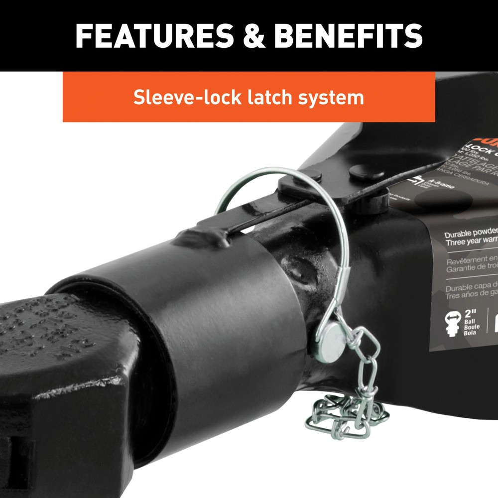 CURT 2in Ball A-Frame Trailer Coupler With Sleeve-Lock 7,000 lbs - 25217