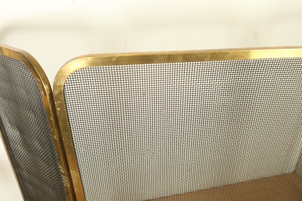 Vintage Solid Brass Fire Guard Fireplace Spark Spit Screen Folding 3 Mesh Part