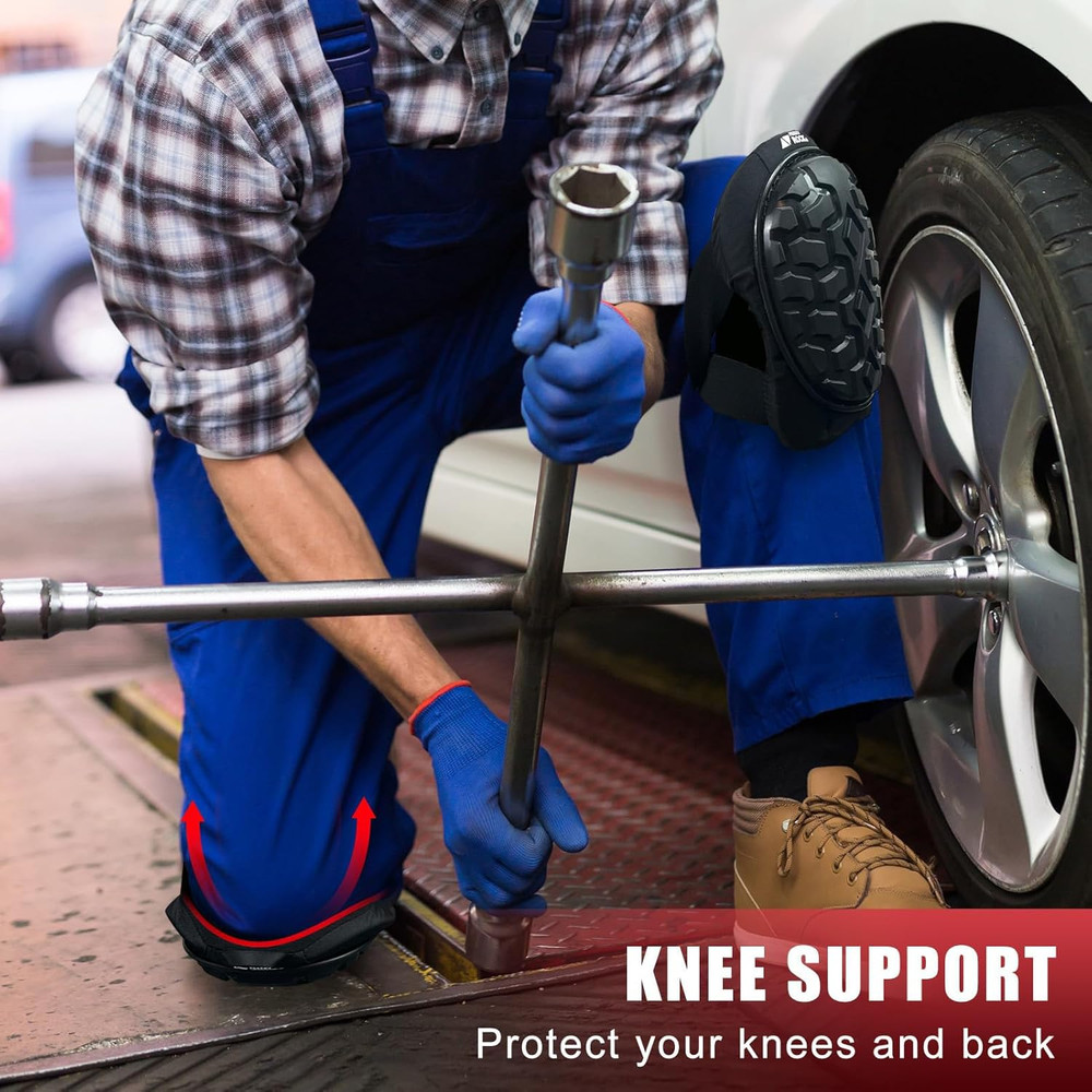 Professional Knee Pads for Work Construction with Heavy Duty Cap Foam Padding Ge