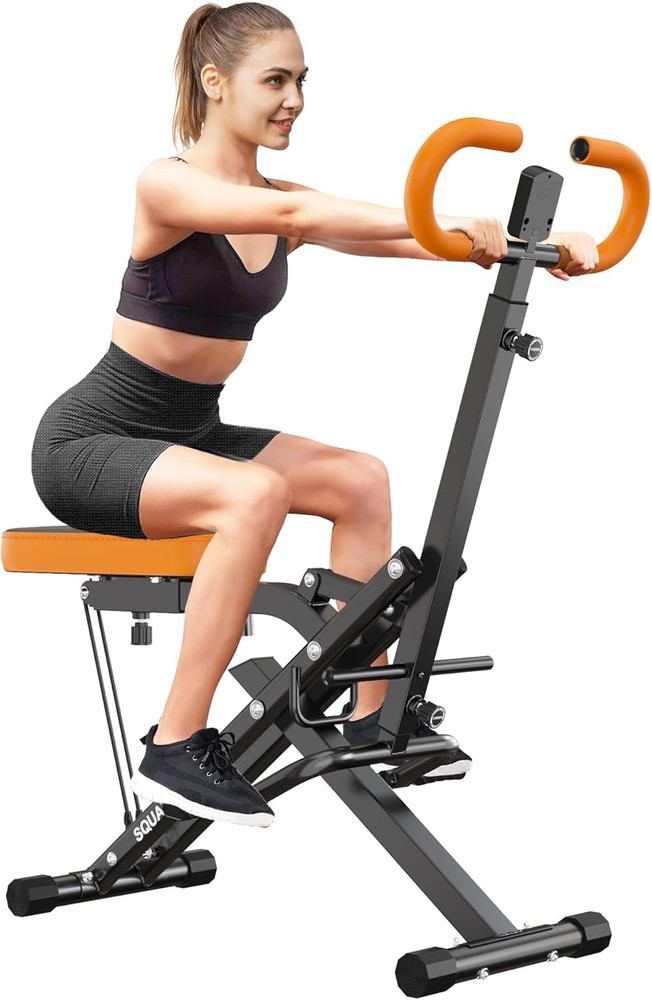 Squat Machine for Home Gym, Squat Rowing Machine with Adjustable Resistance and