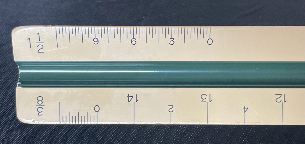Vintage H. A. ROGERS Engineer's Triangle Scale Ruler | FREE S&H