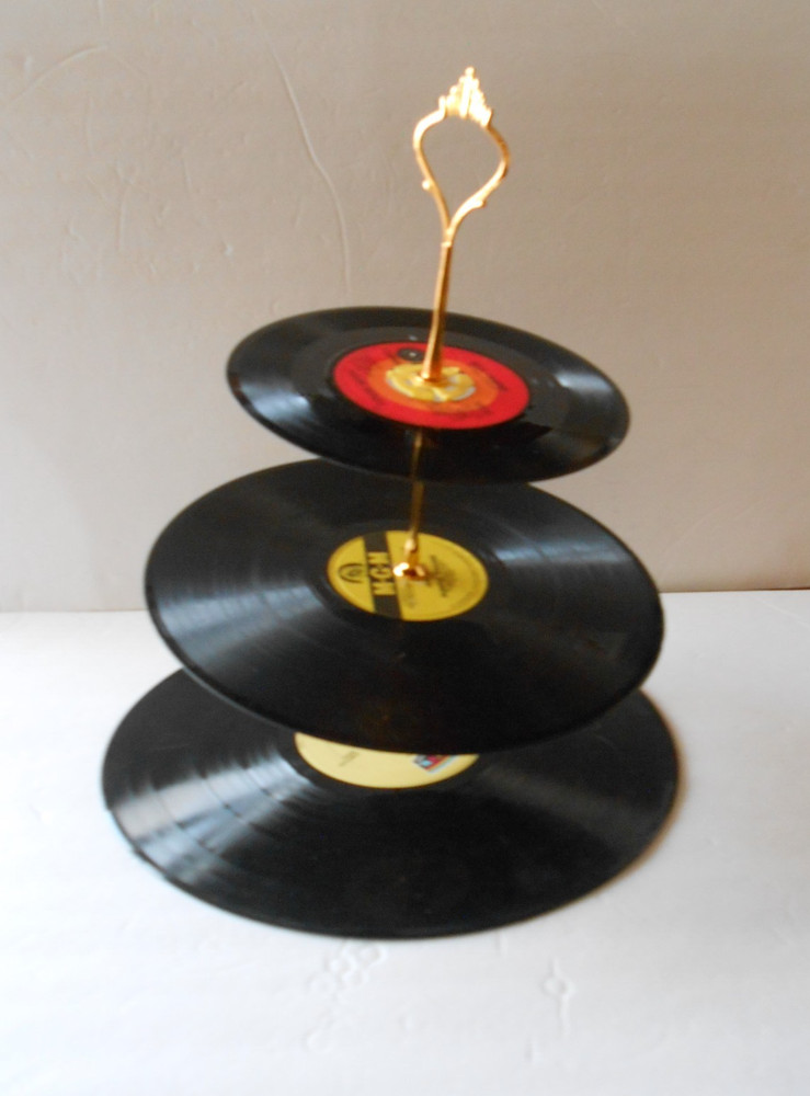 Vinyl Record Cupcake Stand-Lot# 35
