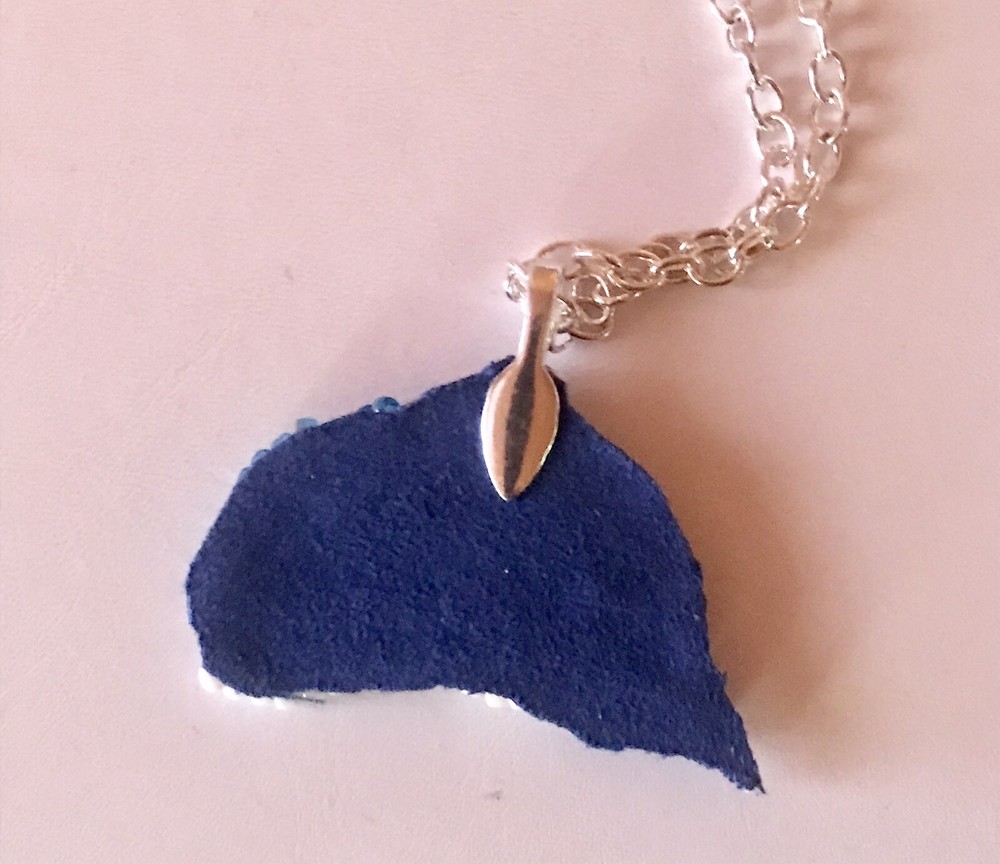 Handmade Blue Dolphin Beaded Art Necklace