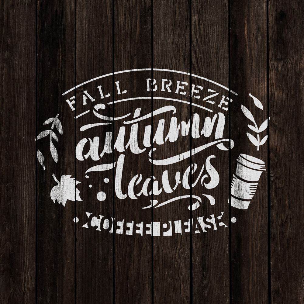 Fall Breeze Stencil - Durable & Reusable Mylar Stencils