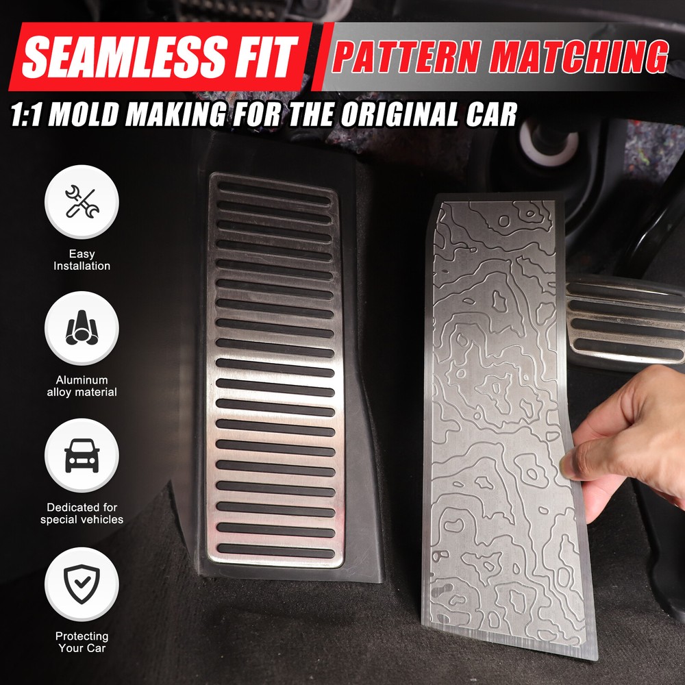 Stainless Steel Silver Front Left Side Foot Rest Pedal For Corvette C8 2020+