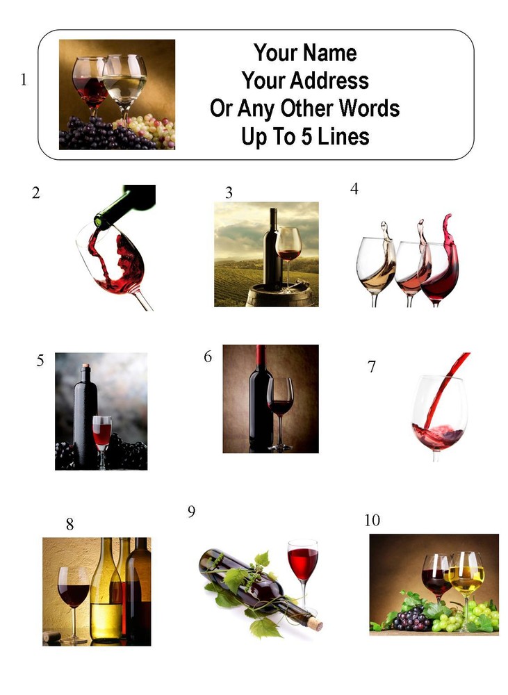 30 Wine Personalized Address Labels