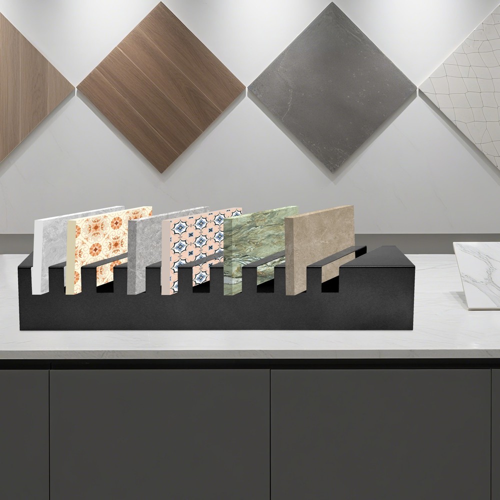 Small Tile Display Rack Countertop 10 Slots Tile Display Stand Tile Display Rack