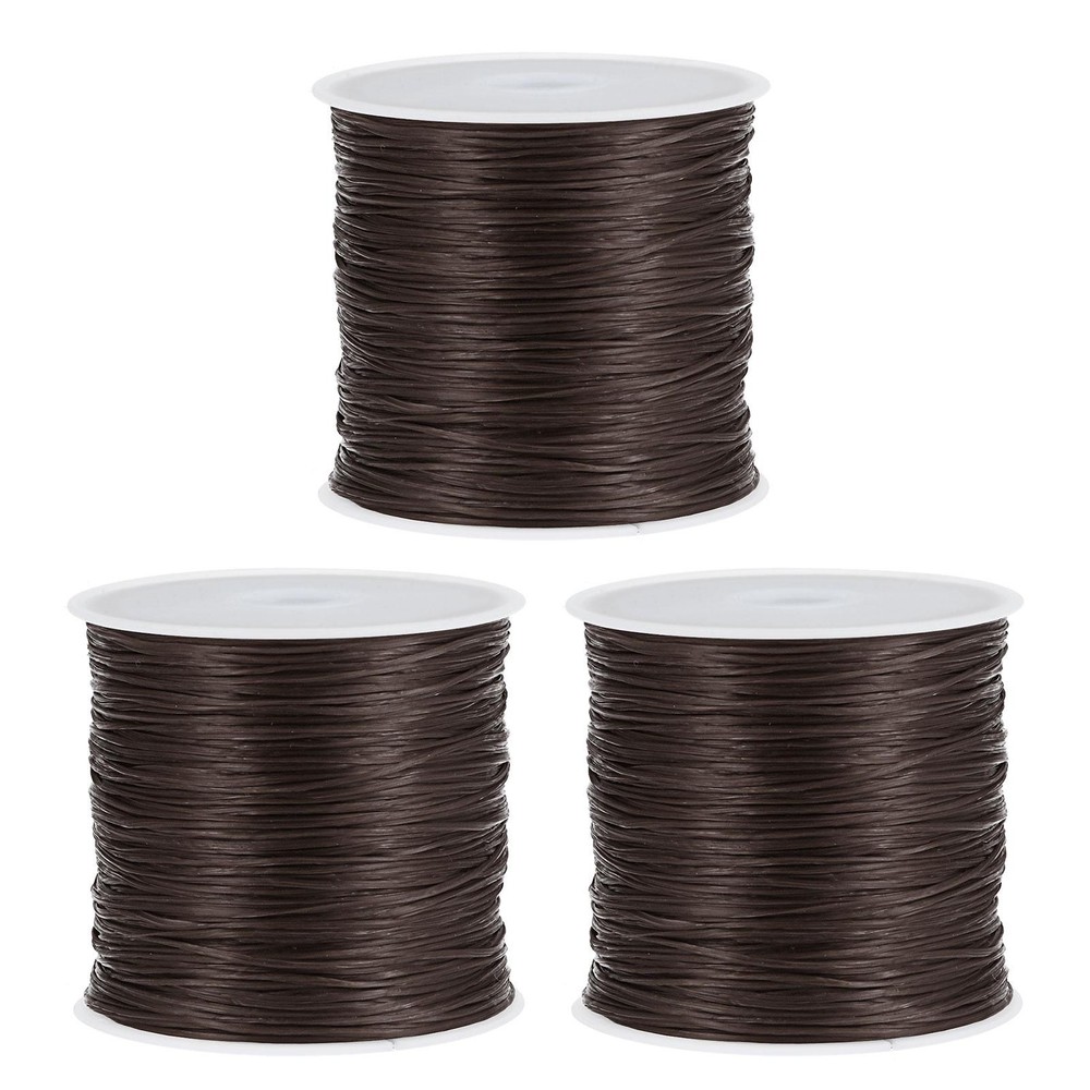 Elastic Cord DIY Making Stretchy String Craft Wire Brown 3 Rolls