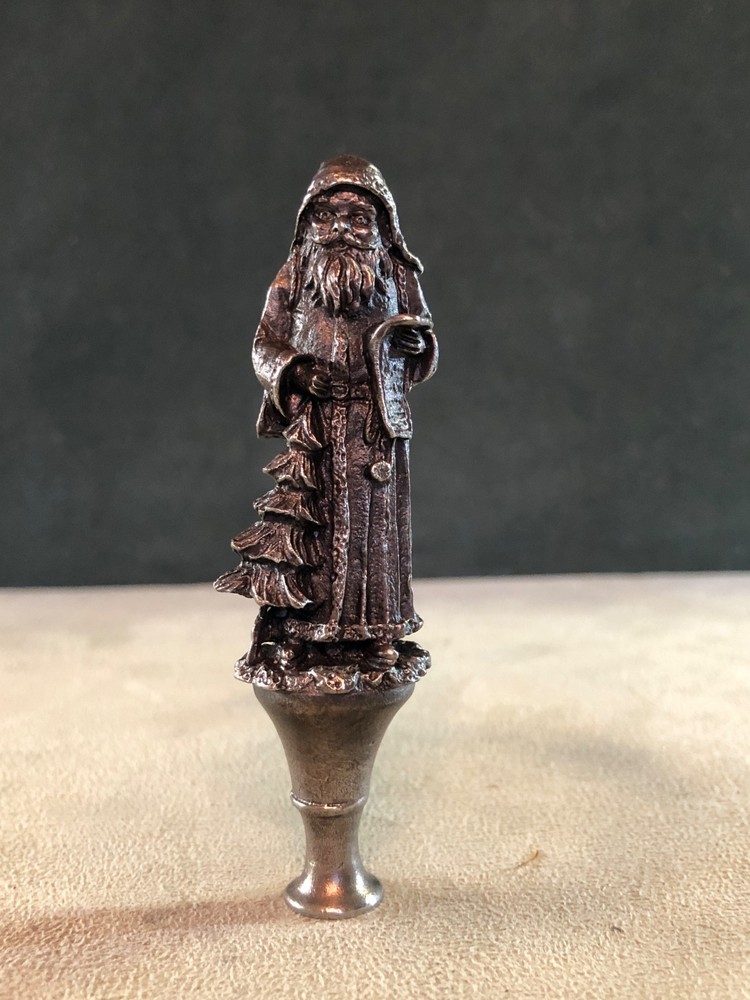 Father Christmas With Basket Pipe Tamper, Solid Fine Pewter