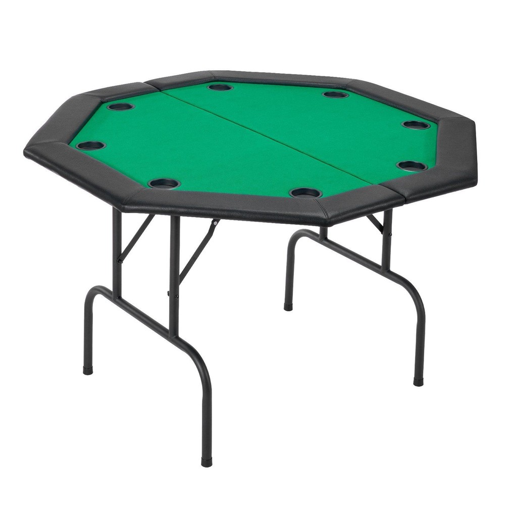 Portable 48in Octagonal Poker Table Foldable for Texas Holdem Matches