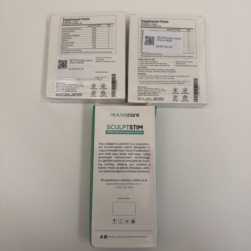 RejuvaCare TonePatch Slimming Patch & Sculpstim NMES Biostimulation Patch BUNDLE