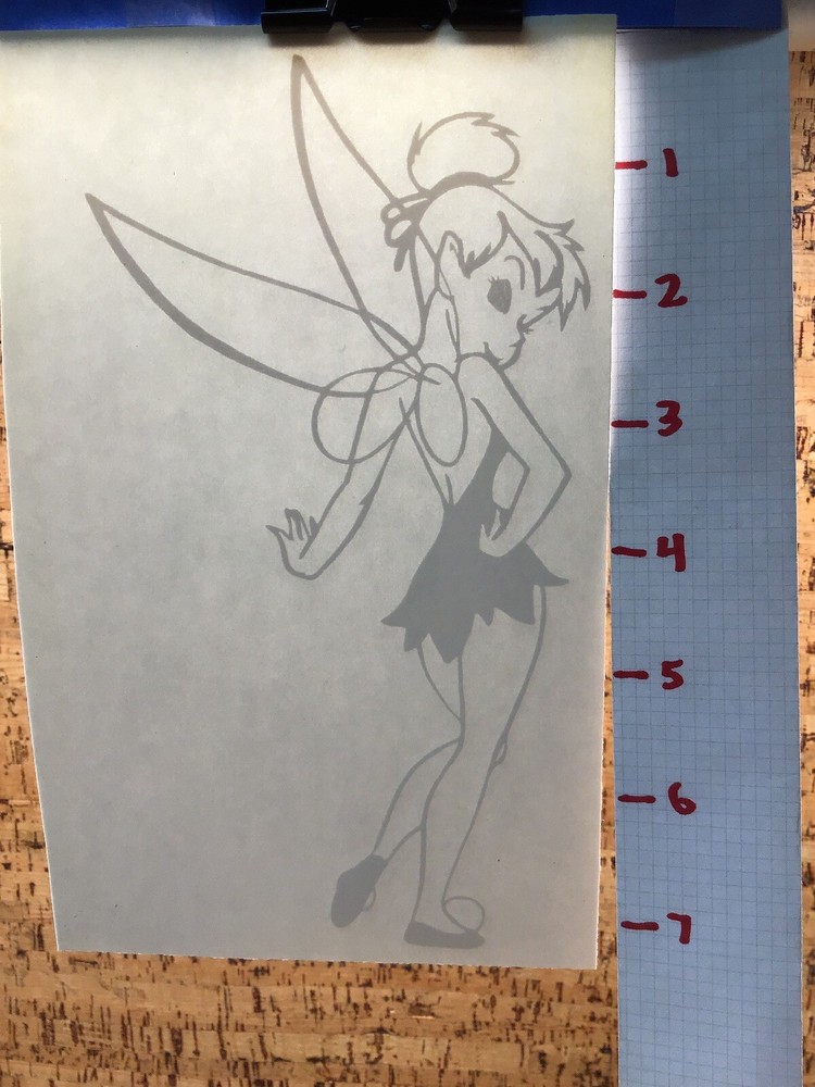 Tinkerbell  -  Vinyl White Outline Transfer Decal - Y7-1.1